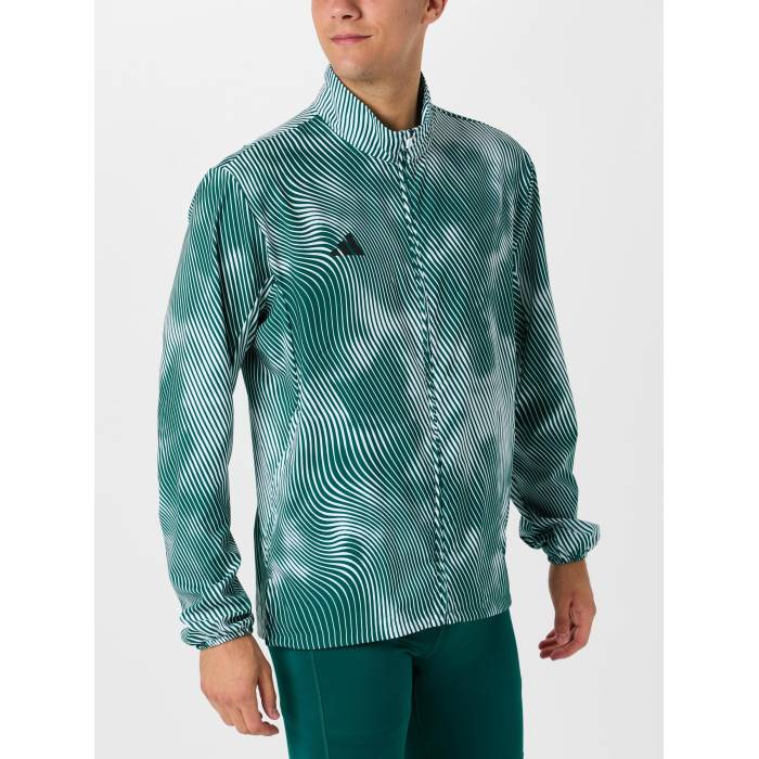 【★百貨店SALE★6/11十二時2時迄】アディダス Adidas 【 Men\u0027s Adizero Essentials Running Jacket Men Teal Swirl Print 】 メンズ アディゼロ Jacket 上衣 メンズ