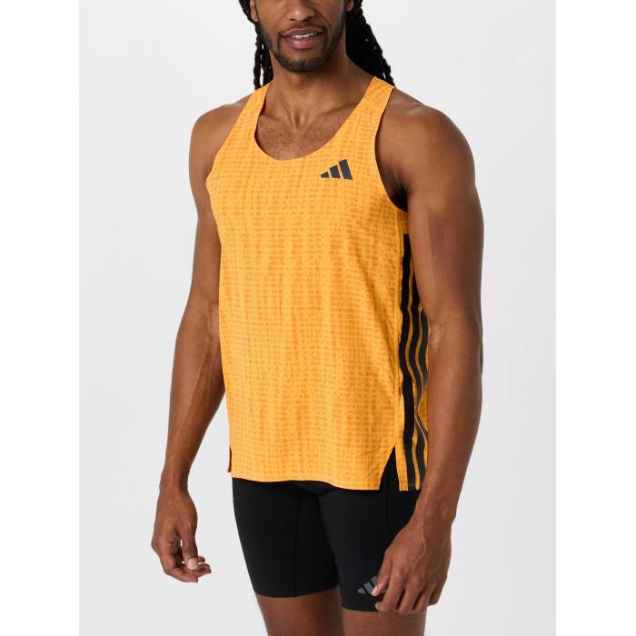アディダス Adidas 【 Men\u0027s Adizero Running Singlet Men Pure Tangerine 】 メンズ アディゼロ Singlet シングレット メンズ 純然たる