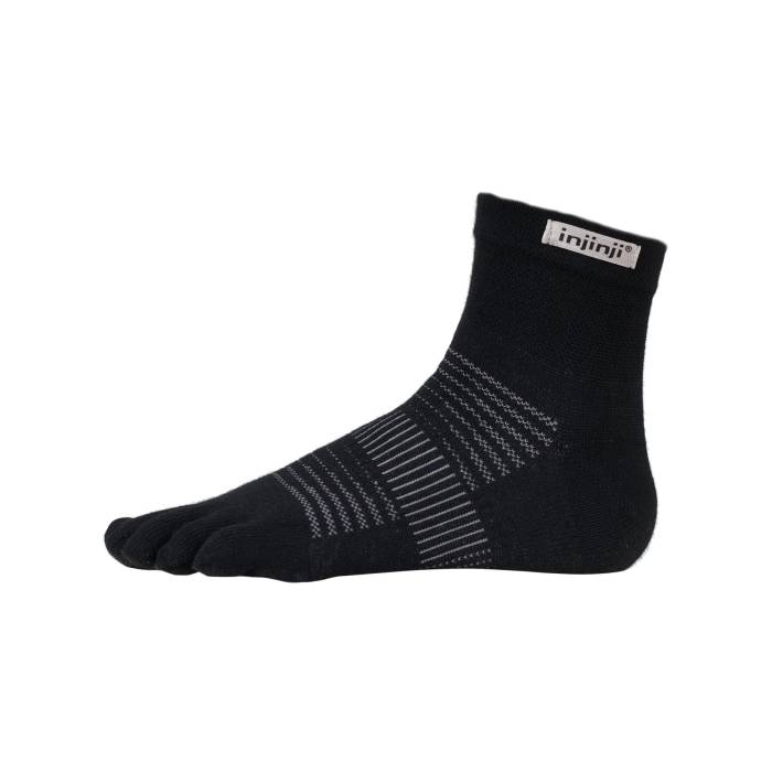 インジンジ Injinji 【 Run Original Weight Mini-Crew Toesocks Black Unisex Black 】 ラン 黒色 ブラック ユニセックス 黒色 ブラック