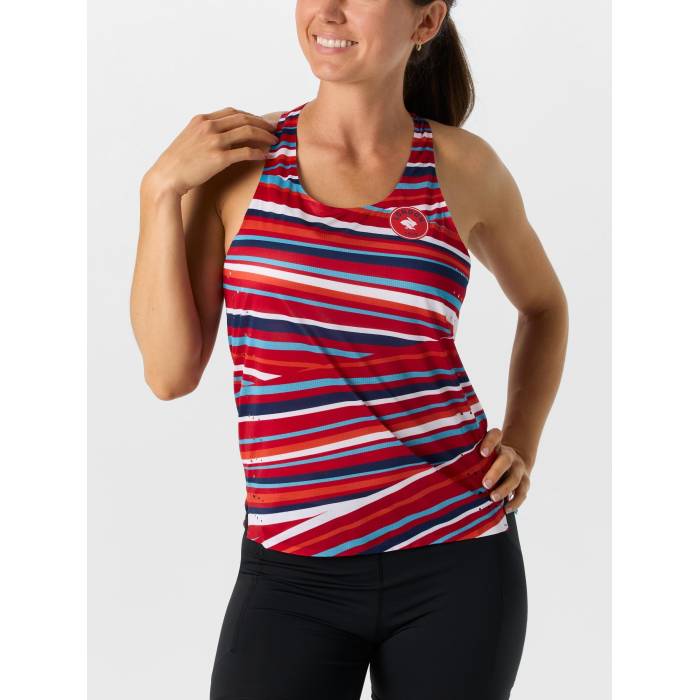 Rabbit 【 Women's Go Time Singlet 2025 London Women Fiery Red 】 レディース タイム Singlet シングレット レディース Red 赤・レッド