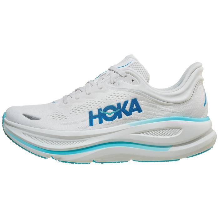 【★百貨店SALE★6/11真夜中2時迄】Hoka 【 Bondi 9 Men White/Hoka Blue 】 メンズ 白いこと 白いこと 青碧 青碧