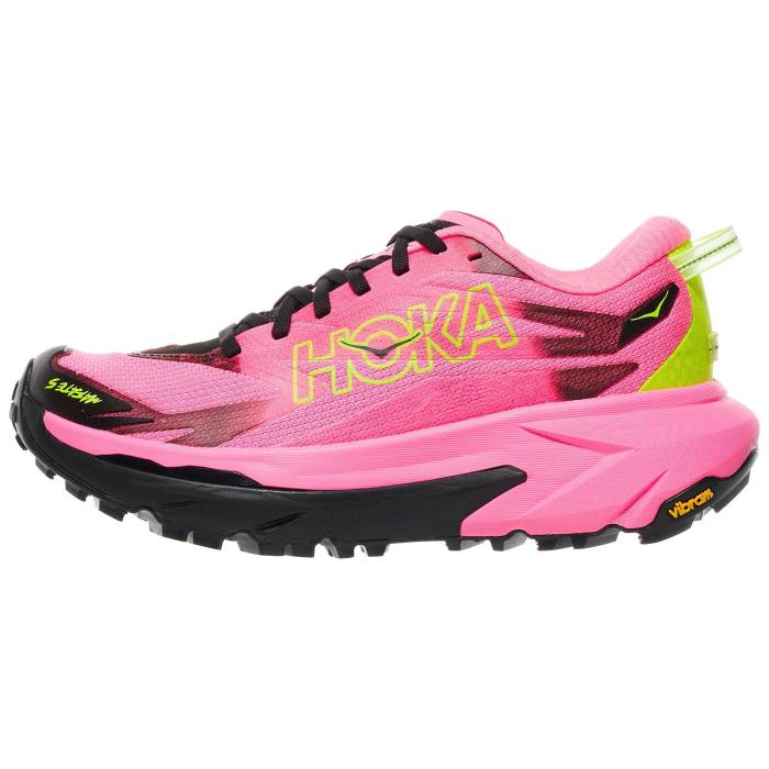 Hoka 【 Mafate 5 Women Neon Rose/Black 】 レディース Rose サクラ色 黒いこと 黒いこと