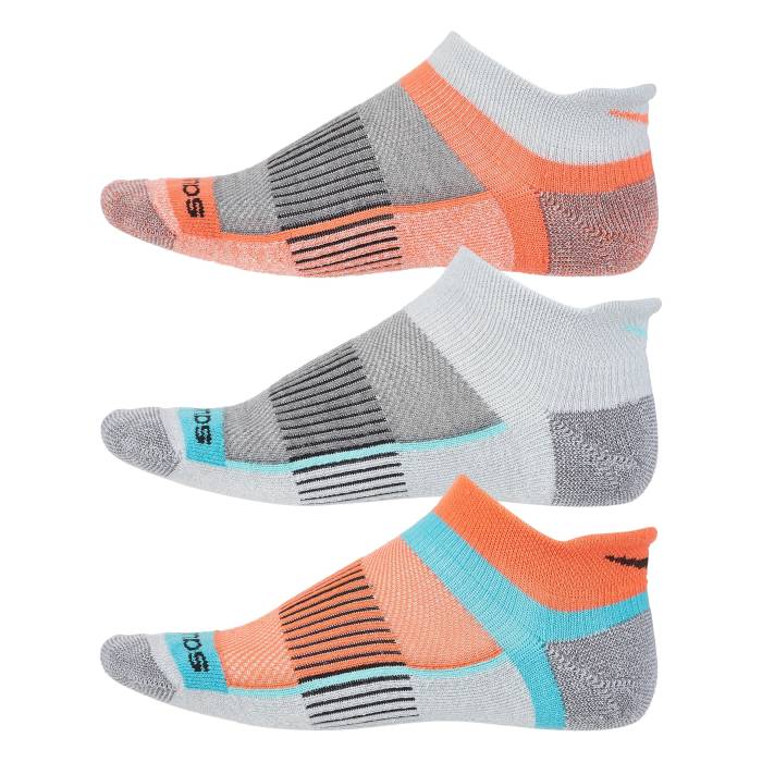 サッカニー Saucony 【 Inferno Cushion No Show Socks 3-Pack Grey Ast Unisex Grey 】 インフェルノ ソックス・靴下 3個入 灰色 グレー ユニセックス 灰色 グレー