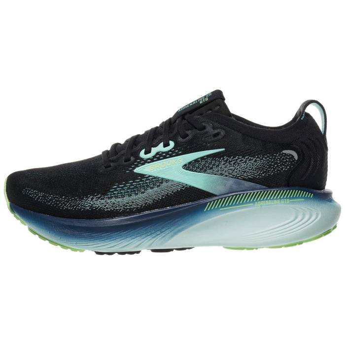 【★百貨店SALE★6/11十二時2時迄】ブルックス Brooks 【 Adrenaline Gts 25 Men Black/Ipanema/Mint 】 GTS メンズ 黒いこと 黒いこと
