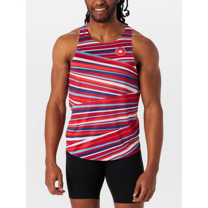 Rabbit 【 Men\u0027s Go Time Singlet 2025 London Men Fiery Red 】 メンズ 一時停止 Singlet シングレット メンズ Red 赤・赤いこと