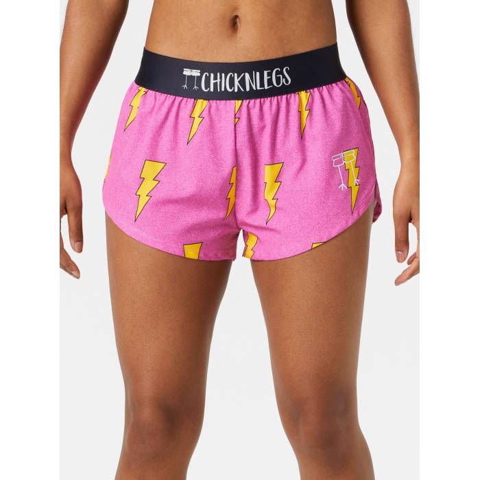 Chicknlegs 【 Women's Pink Bolts 1.5" Split Shorts Women Pink Bolts 】 レディース pink ピンク ショーツ レディース pink ピンク|スニケス