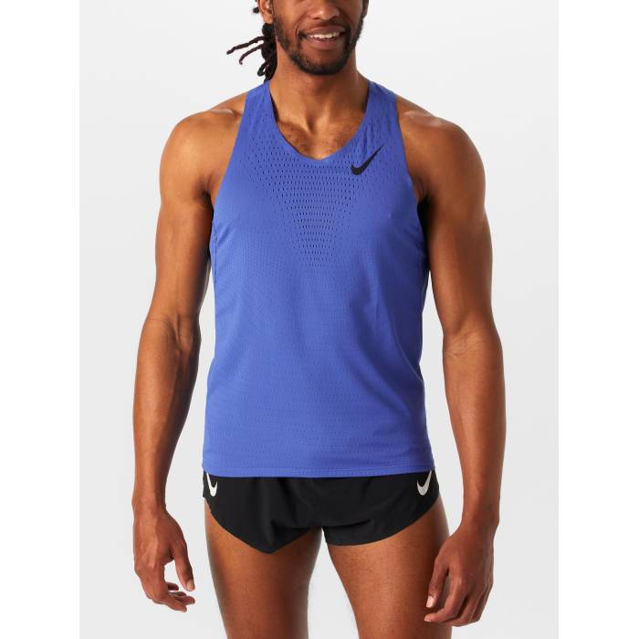 【★百貨店SALE★6/11十二時2時迄】ナイキ Nike 【 Men\u0027s Dri-Fit Adv Aeroswift Singlet Men Comet Blue 】 メンズ 素っ気ない填まる Singlet シングレット メンズ 青み 青色