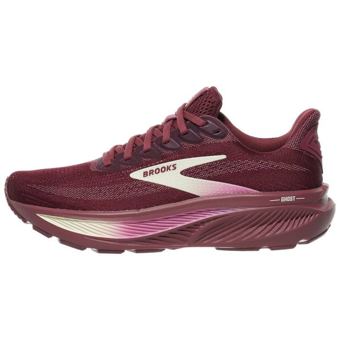 【★百貨店SALE★6/11真夜中2時迄】ブルックス Brooks 【 Ghost 17 Women Burgundy/Pink/Green 】 レディース ぶどう酒色・バーガンディー pink サクラ色 green 緑・緑であること