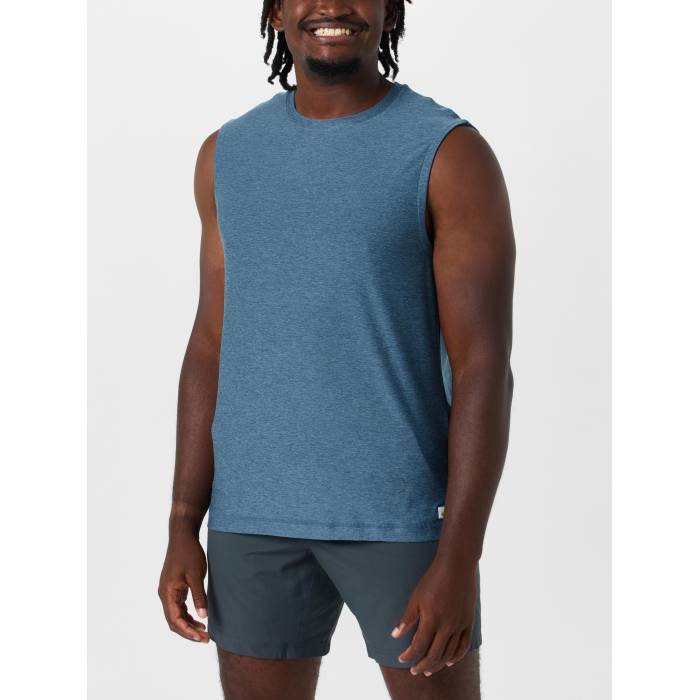 【★百貨店SALE★6/11十二時2時迄】Vuori 【 Men\u0027s Strato Muscle Tee Men Pool Blue Heather 】 メンズ プルオーバー メンズ スウィミングプール 青み 青色 heather ギョリュウモドキ