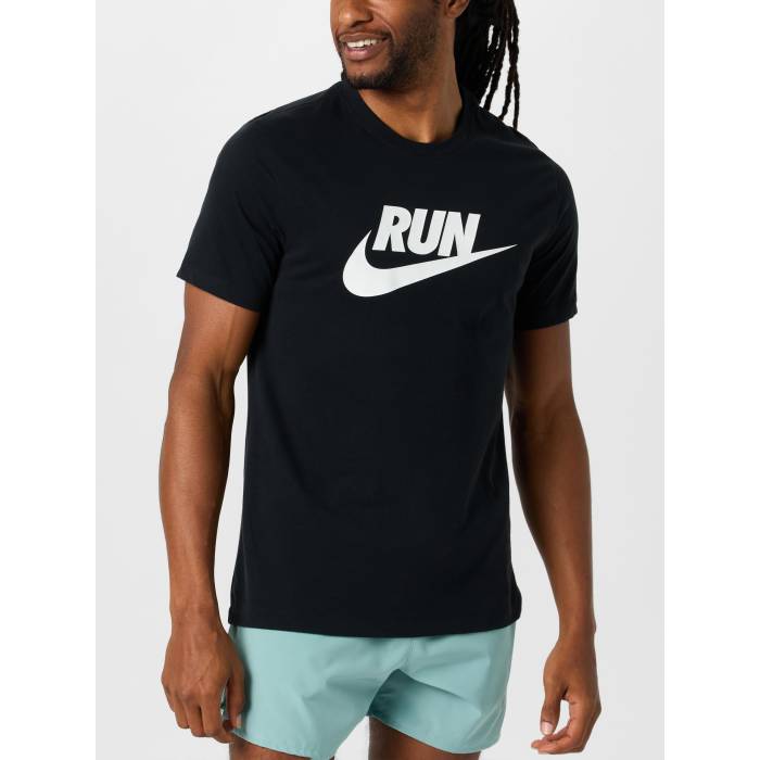 ナイキ Nike 【 Men\u0027s Dri-Fit Swoosh Tee Run Men Black 】 メンズ 素っ気ない填まる Swoosh スウッシュ・スウォッシュ プルオーバー 幽客 メンズ 黒いこと 黒いこと