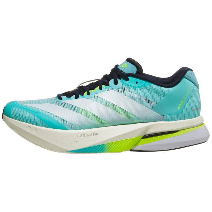 アディダス Adidas 【 Adizero Boston 13 Men Flash Aqua/White 】 アディゼロ 豆の町 13 サー青少年 メンズ アクア 白いこと 白いこと メンズシューズ-スポーツ・アウトドア