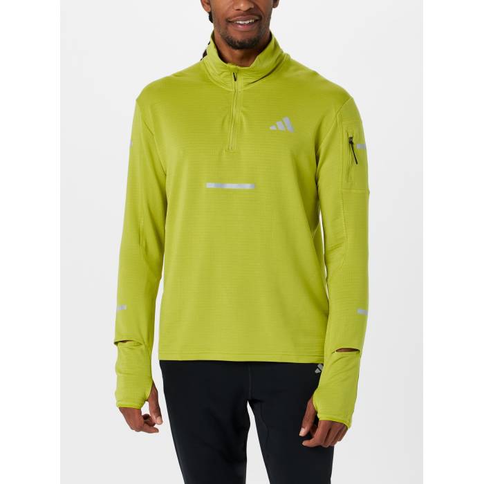 【★百貨店SALE★6/11十二時2時迄】アディダス Adidas 【 Men\u0027s Adi365 Running Climawarm Half Zip Men Preloved Lime 】 メンズ 二分の一 メンズ 菩提樹