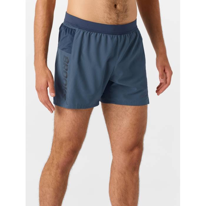【★百貨店SALE★6/11十二時2時迄】ブルックス Brooks 【 Men\u0027s Journey 5\" Short Men Bl. Slate/Speed Logo 】 メンズ メンズ Speed す早さ ロゴタイプ"