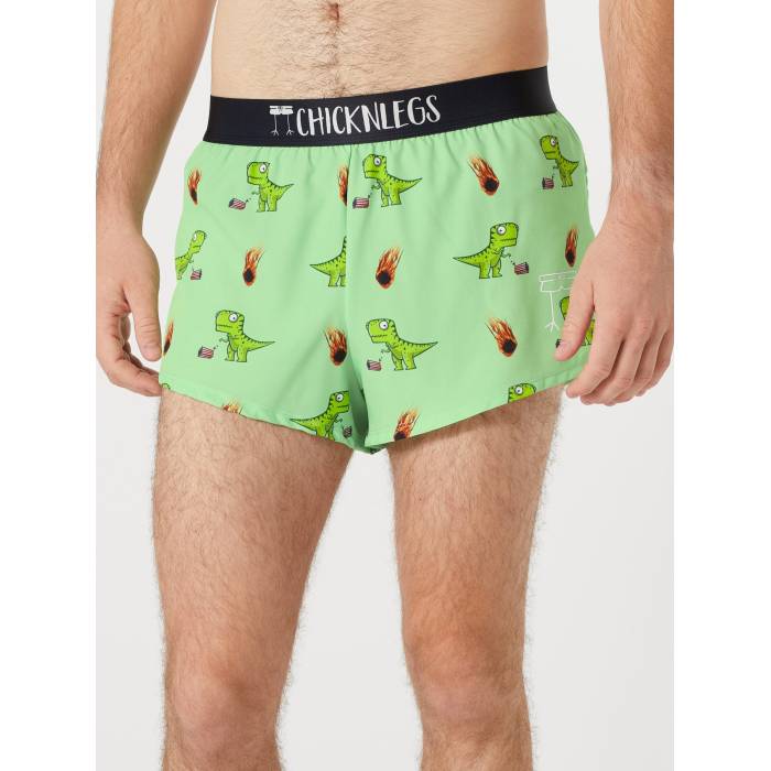 Chicknlegs 【 Men\u0027s Dino-Sore 2\" Split Shorts Men Dinos 】 メンズ さる股引き メンズ"