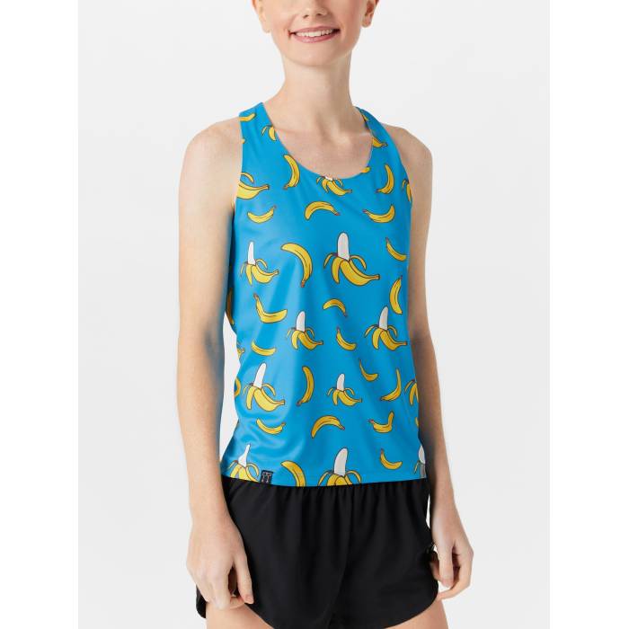 Chicknlegs 【 Women's Blue Bananas Performance Singlet Women Blue Bananas 】 レディース 青色 ブルー パフォーマンス Singlet シングレット レディース 青色 ブルー|スニケス