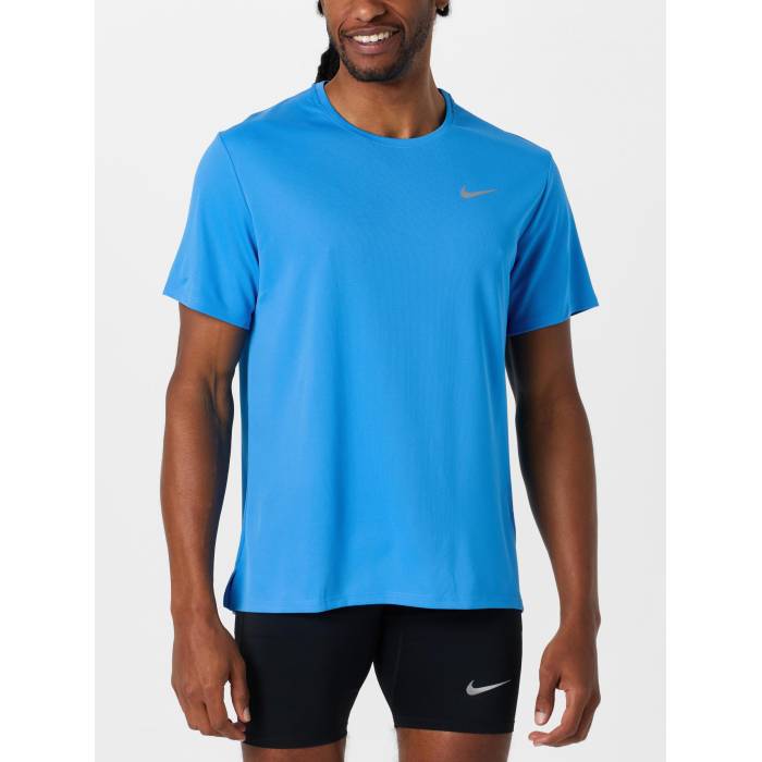 ナイキ Nike 【 Men\u0027s Dri-Fit Uv Miler Short Sleeve Men Blue Hero 】 メンズ 素っ気ない填まる Sleeve 捩り メンズ 青み 青色