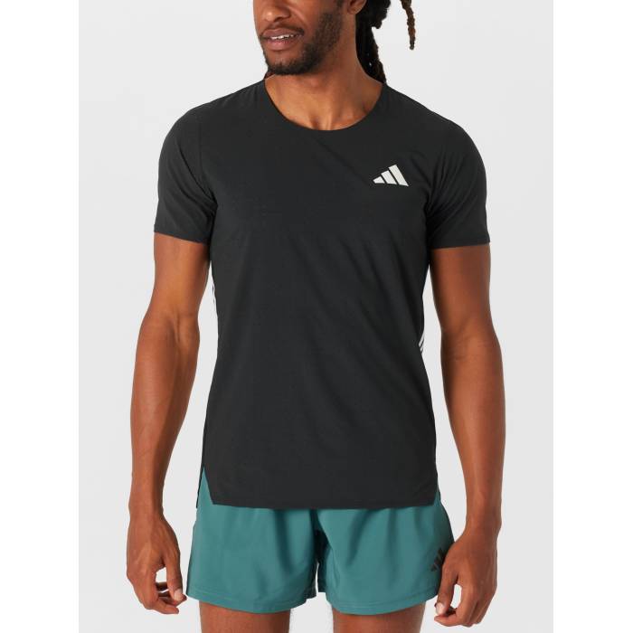 アディダス Adidas 【 Men's Adizero Running Short Sleeve Tee Men Black 】 メンズ アディゼロ Sleeve スリーブ Tシャツ メンズ 黒色 ブラック