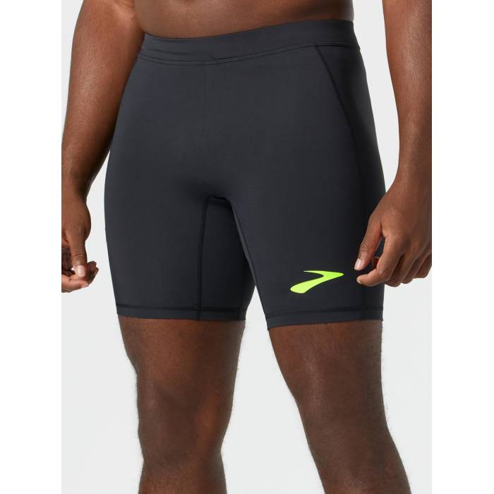 【★百貨店SALE★6/11十二時2時迄】ブルックス Brooks 【 Men\u0027s Elite 8\" Short Tight Men Black 】 メンズ エリート メンズ 黒いこと 黒いこと"