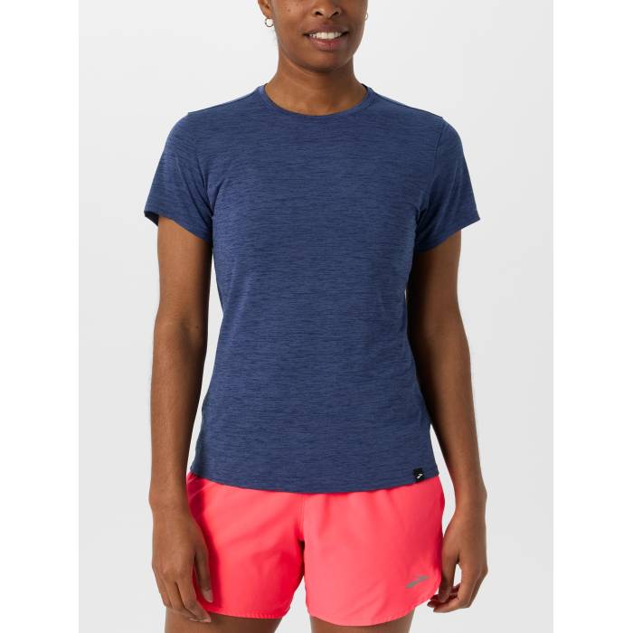 ブルックス Brooks 【 Women's Luxe Short Sleeve Women Heather Midnight 】 レディース Sleeve スリーブ レディース heather ヘザー|スニケス