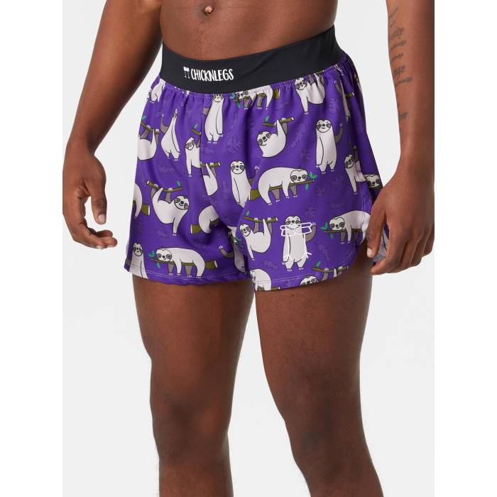 Chicknlegs 【 Men\u0027s Sloths 4\" Half Split Shorts Men Sloths 】 メンズ 二分の一 さる股引き メンズ"