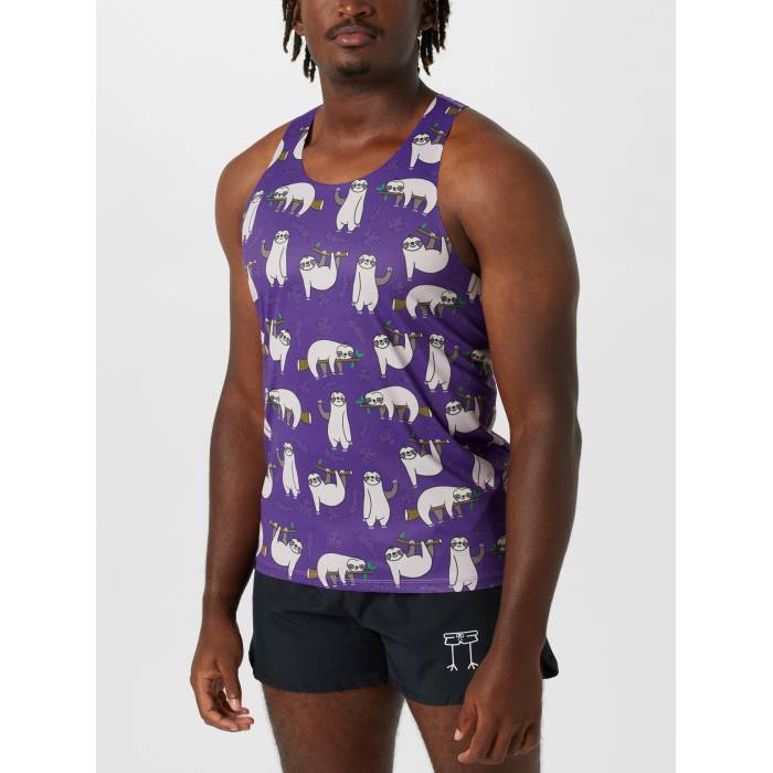 Chicknlegs 【 Men\u0027s Sloths Performance Singlet Men Sloths 】 メンズ 演奏 Singlet シングレット メンズ