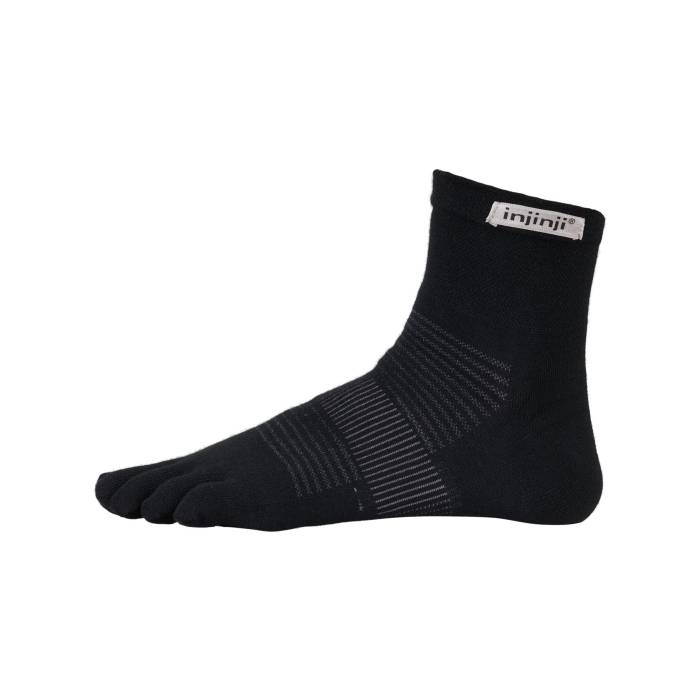 インジンジ Injinji 【 Run Lightweight Mini-Crew Toesocks Black Unisex Black 】 ラン 黒色 ブラック ユニセックス 黒色 ブラック