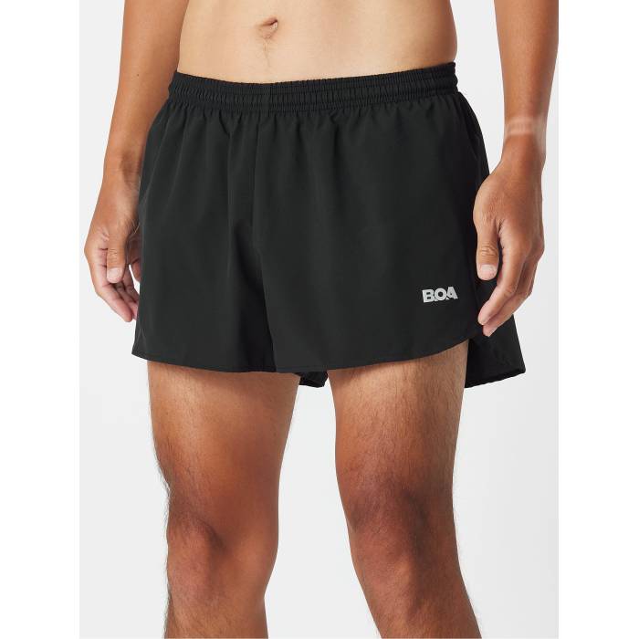 Boa 【 Men\u0027s 3\" 1/2 Split Short Solids Men Black 】 メンズ メンズ 黒いこと 黒いこと"