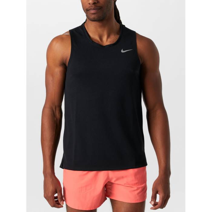 ナイキ Nike 【 Men\u0027s Dri-Fit Miler Tank Men Black 】 メンズ 素っ気ない填まる 貯蔵タンクいの一番 メンズ 黒いこと 黒いこと