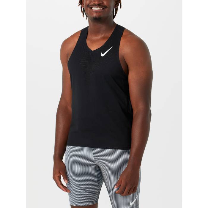 ナイキ Nike 【 Men\u0027s Dri-Fit Adv Aeroswift Singlet Men Black 】 メンズ 素っ気ない相応う Singlet シングレット メンズ 黒いこと 黒いこと