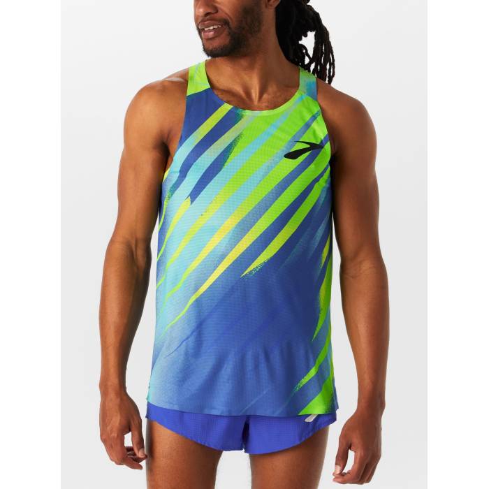 【★百貨店SALE★6/11十二時2時迄】ブルックス Brooks 【 Men\u0027s Run Elite Mavericks Zag Singlet Men Mavericks Zag 】 メンズ 幽客 エリート マーベリックス Singlet シングレット メンズ マーベリックス