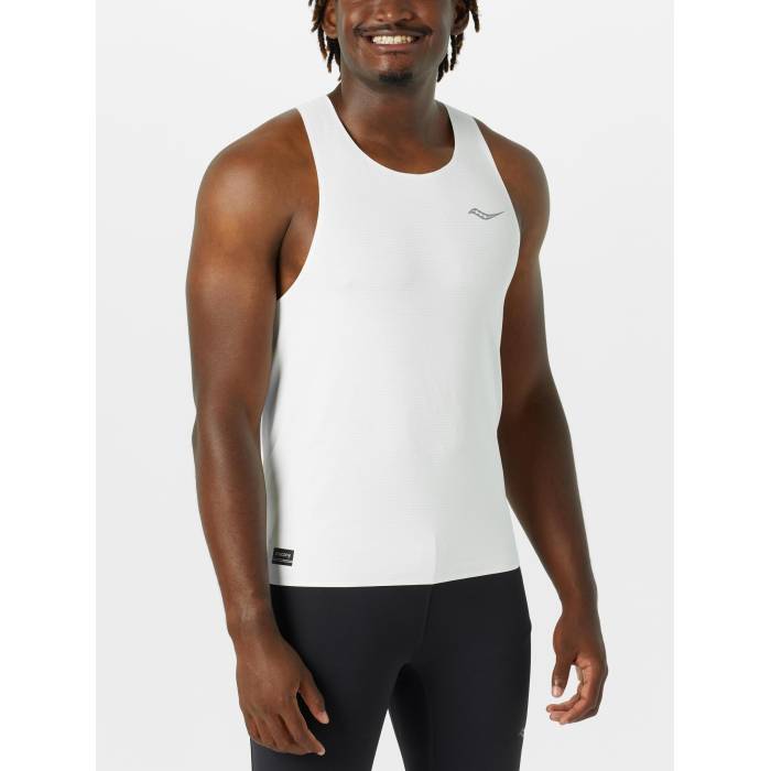 【★百貨店SALE★6/11十二時2時迄】サッカニー Saucony 【 Men\u0027s Endorphin Singlet Men White 】 メンズ Singlet シングレット メンズ 白いこと 白いこと