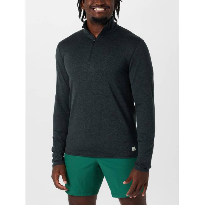Vuori 【 Men\u0027s Ponto 1/2 Zip Mock Neck Men Charcoal Heather 】 メンズ メンズ 濃灰色 heather ギョリュウモドキ