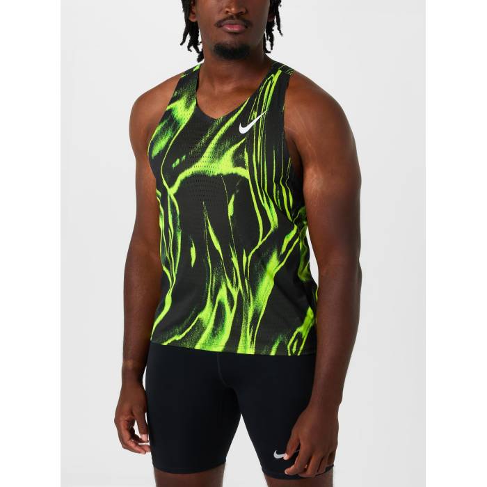 【★百貨店SALE★6/11十二時2時迄】ナイキ Nike 【 Men\u0027s Dri-Fit Adv Aeroswift Aop Singlet Men Volt 】 メンズ 素っ気ない填まる Singlet シングレット メンズ