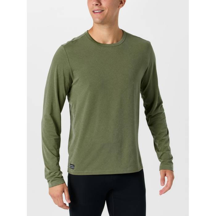 【★百貨店SALE★6/11十二時2時迄】サッカニー Saucony 【 Men\u0027s Stopwatch Long Sleeve Men Coffee Heather 】 メンズ Sleeve 捩り メンズ heather ギョリュウモドキ