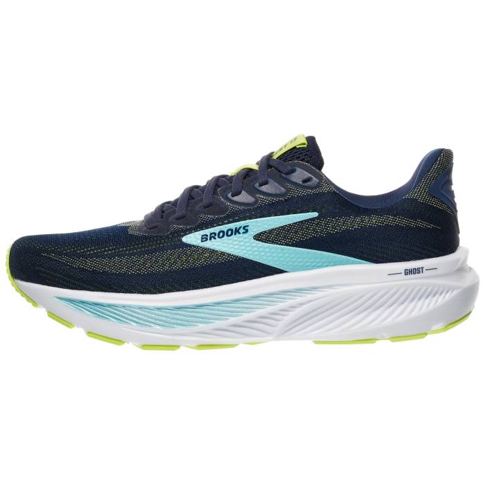 ブルックス Brooks 【 Ghost 17 Men Peacoat/Lime/Blue 】 メンズ ライム 青色 ブルー