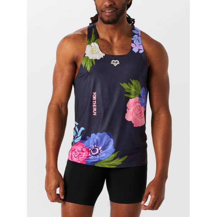 For The Run 【 Men\u0027s Harper Floral Singlet Men Floral 】 メンズ Singlet シングレット メンズ