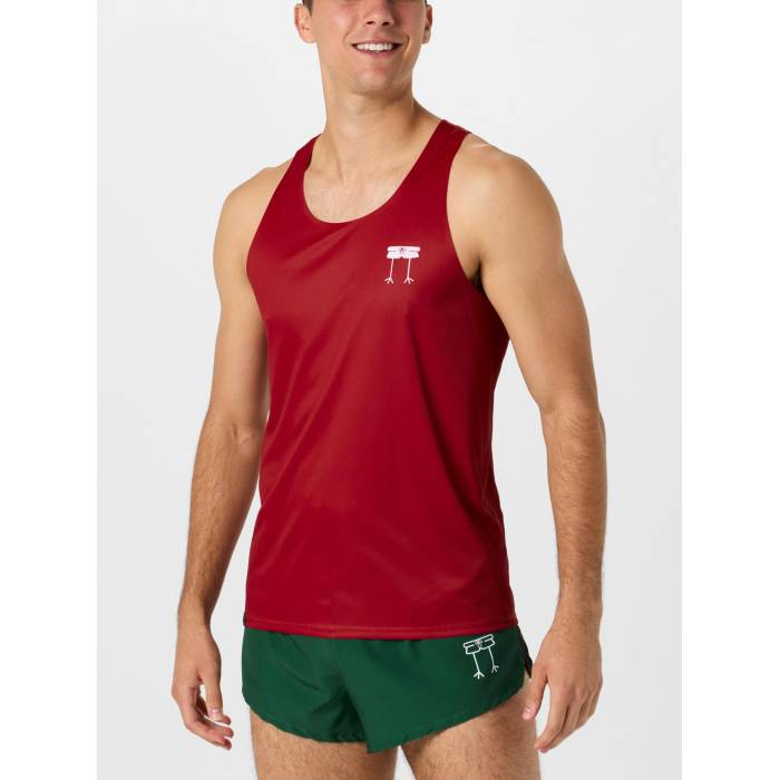 Chicknlegs 【 Men\u0027s Cardinal Red Performance Singlet Men Cardinal Red 】 メンズ 枢機卿 Red 赤・赤いこと 演奏 Singlet シングレット メンズ 枢機卿 Red 赤・赤いこと