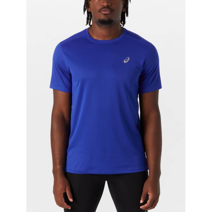 アシックス Asics 【 Men's Silver Short Sleeve Men Asics Blue 】 メンズ Silver 銀色・シルバー Sleeve スリーブ メンズ 青色 ブルー|スニケス