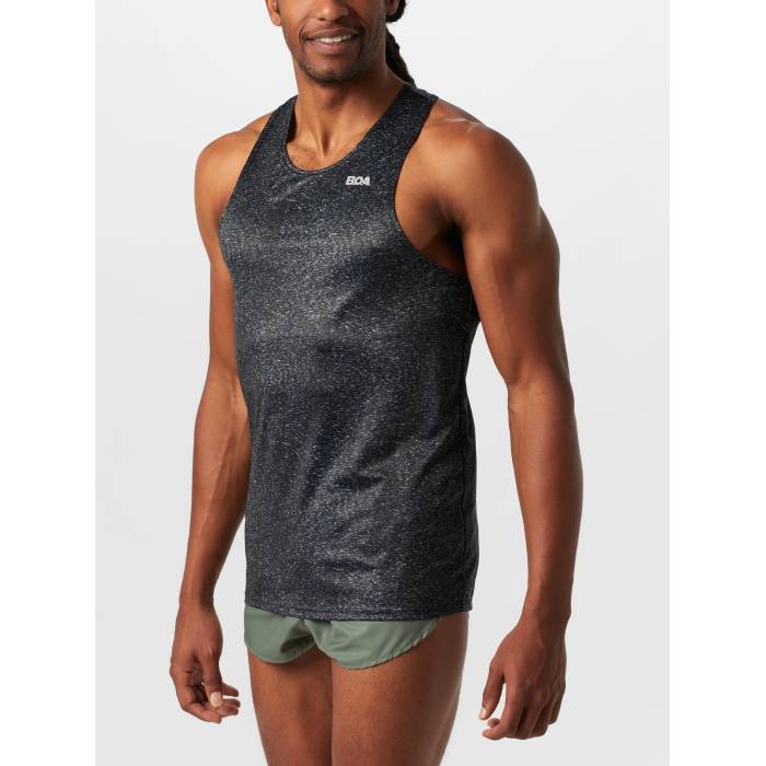 Boa 【 Men\u0027s Printed Singlet Black Men Black 】 メンズ Singlet シングレット 黒いこと 黒いこと メンズ 黒いこと 黒いこと