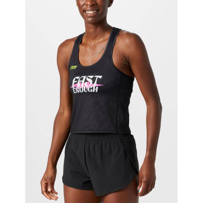 Rnnr 【 Women's All Out Crop'd Singlet Fast Enough Women Black 】 レディース Singlet シングレット ファスト レディース 黒色 ブラック|スニケス
