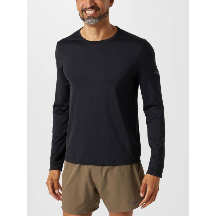 【★百貨店SALE★6/11十二時2時迄】サッカニー Saucony 【 Men\u0027s Stopwatch Long Sleeve Men Black 】 メンズ Sleeve 捩り メンズ 黒いこと 黒いこと