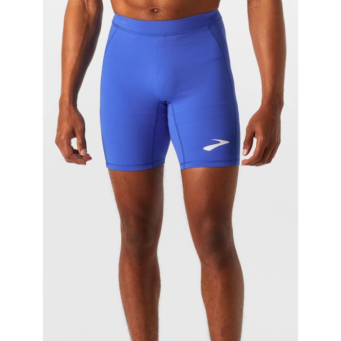 【★百貨店SALE★6/11十二時2時迄】ブルックス Brooks 【 Men\u0027s Elite Cobalt 8\" Short Tight Men Cobalt Blue 】 メンズ エリート メンズ 青み 青色"