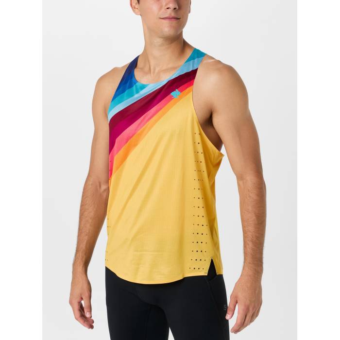 【★百貨店SALE★6/11十二時2時迄】Rabbit 【 Men\u0027s Go Time Solar Stripe Singlet Men Solar Stripe 】 メンズ 一時停止 Stripe 縞模様 Singlet シングレット メンズ Stripe 縞模様