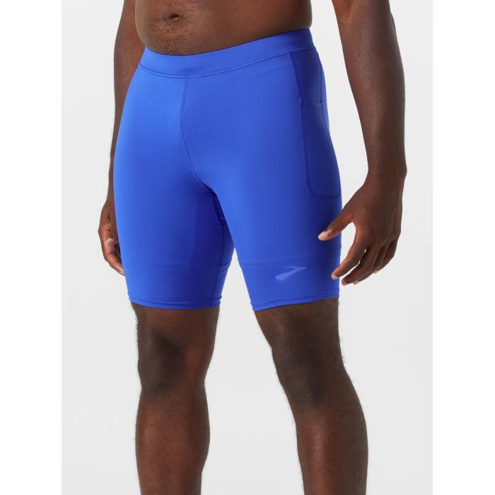 ブルックス Brooks 【 Men\u0027s Source 9\" Short Tight Men Neo Blue 】 メンズ メンズ ネオ 青み 青色"
