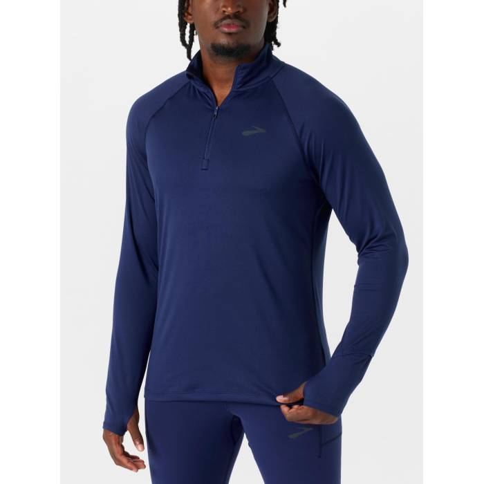 【★百貨店SALE★6/11十二時2時迄】ブルックス Brooks 【 Men\u0027s Dash 1/4 Zip 3.0 Men Midnight 】 メンズ メンズ