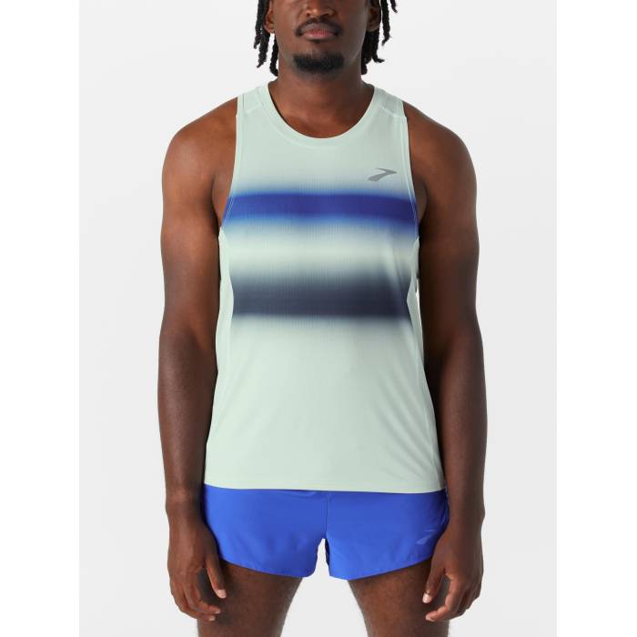 ブルックス Brooks 【 Men's Atmosphere Singlet 3.0 Men Smk/Shdw Stripe 】 メンズ Singlet シングレット メンズ Stripe ストライプ
