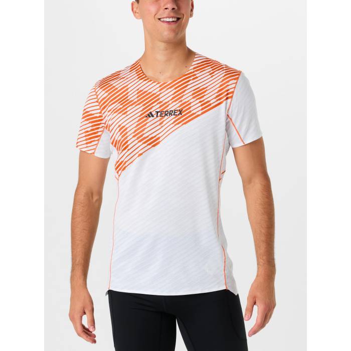 アディダス Adidas 【 Men\u0027s Techrock Elite Short Sleeve Men Wht/Orange 】 メンズ エリート Sleeve 捩り メンズ orange 橙・オレンジ色