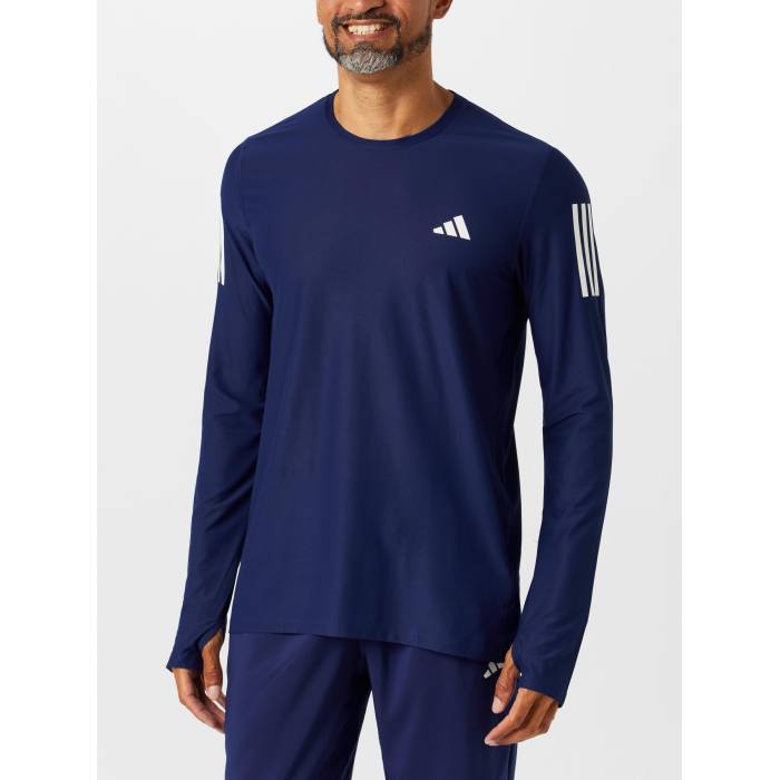 【★百貨店SALE★6/11十二時2時迄】アディダス Adidas 【 Men\u0027s Own The Run Base Long Sleeve Men Dark Blue 】 メンズ 幽客 Sleeve 捩り メンズ 青み 青色