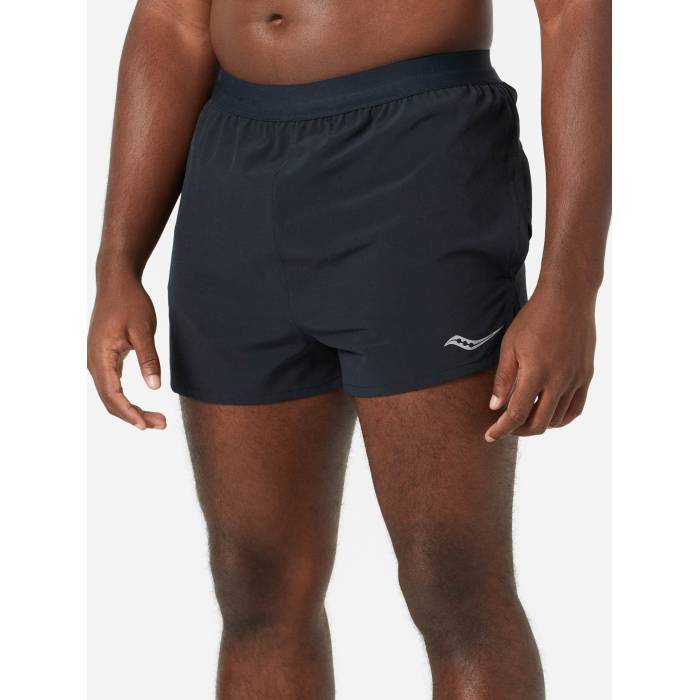 【★百貨店SALE★6/11十二時2時迄】サッカニー Saucony 【 Men\u0027s Outpace 2.5\" Split Short Men Black 】 メンズ メンズ 黒いこと 黒いこと"