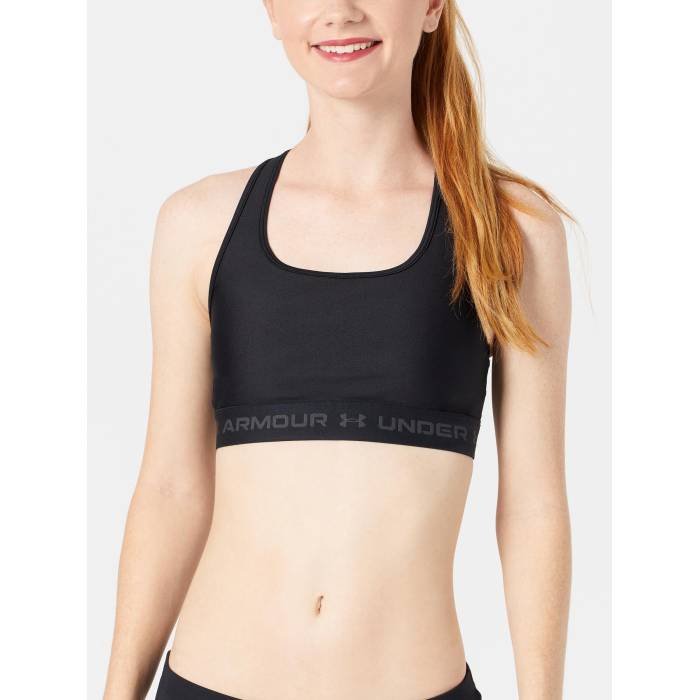アンダーアーマー Under Armour 【 Crossback Mid Bra Unisex Black/Black/Jet Gray 】 ミッド ユニセックス 黒色 ブラック gray 灰色・グレー・グレイ|スニケス